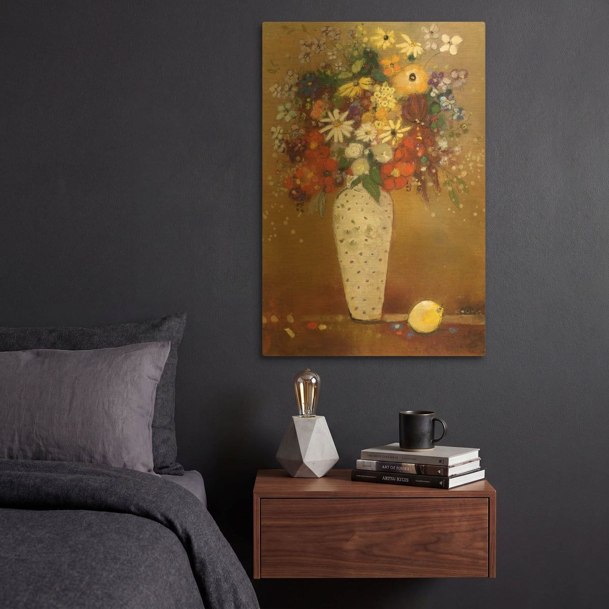 'After Redon' By Aleah Koury Gold Metal Wall Art