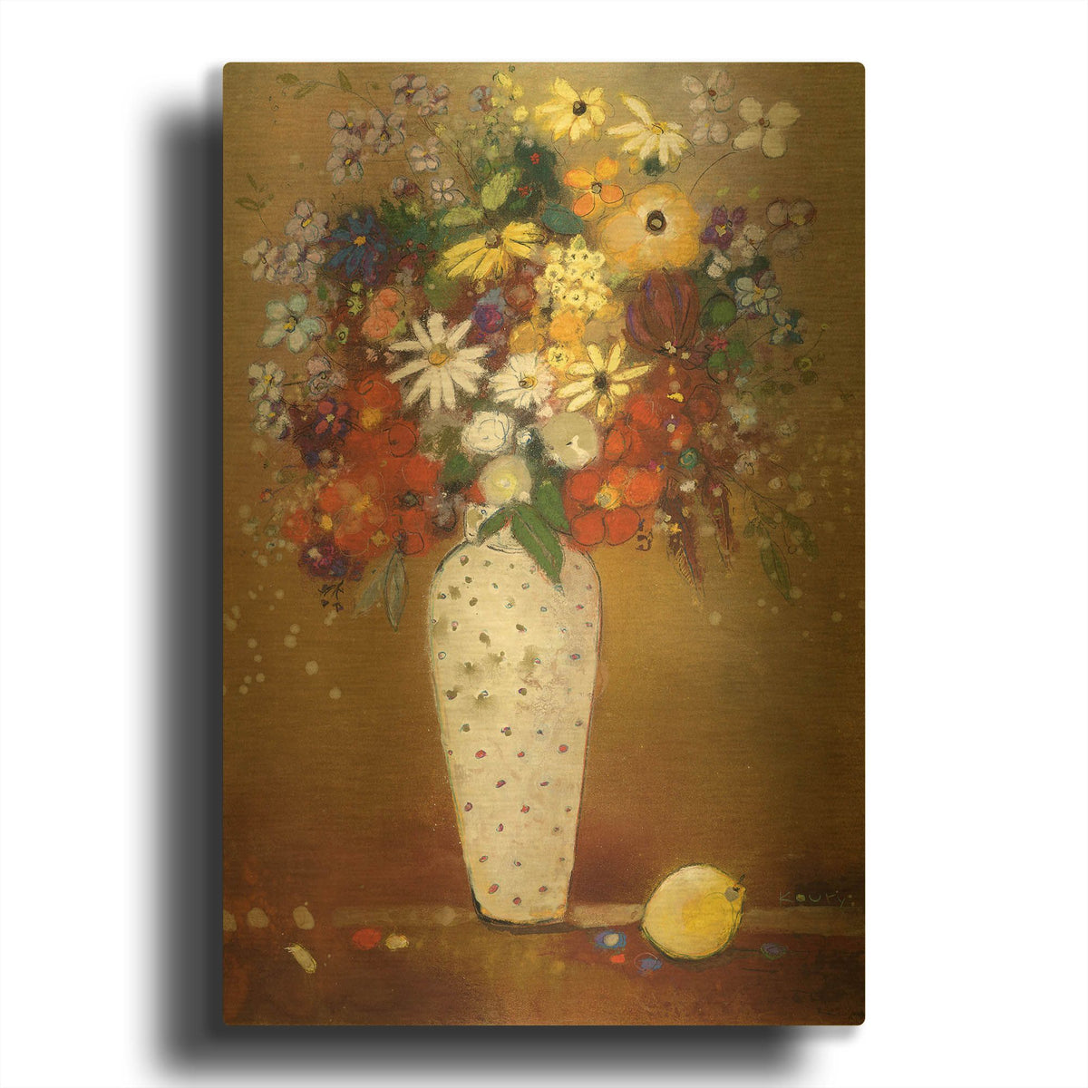 'After Redon' By Aleah Koury Gold Metal Wall Art