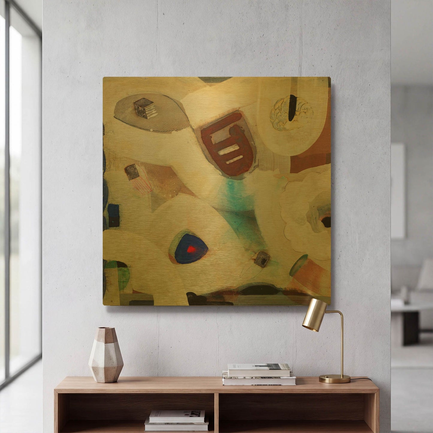 'Brain Freeze 1' By Aleah Koury Gold Metal Wall Art