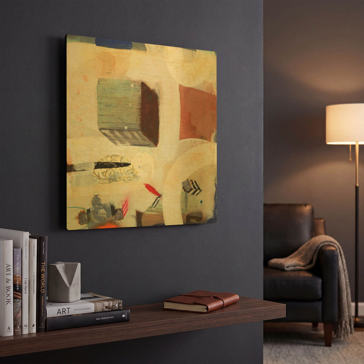 'Brain Freeze 3' By Aleah Koury Gold Metal Wall Art