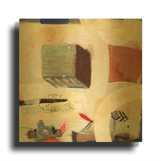 'Brain Freeze 3' By Aleah Koury Gold Metal Wall Art