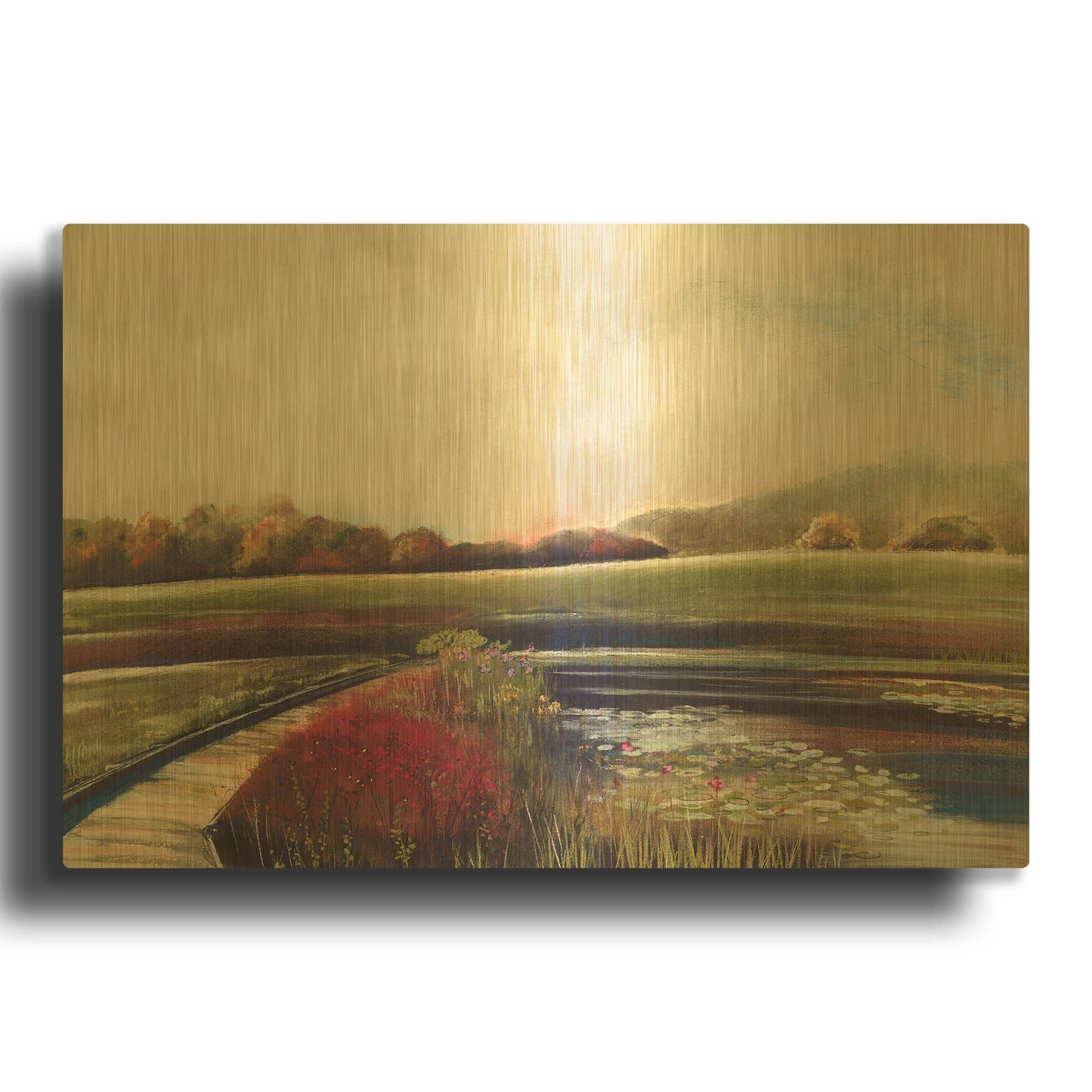 'Edge of Autumn' By Aleah Koury Gold Metal Wall Art