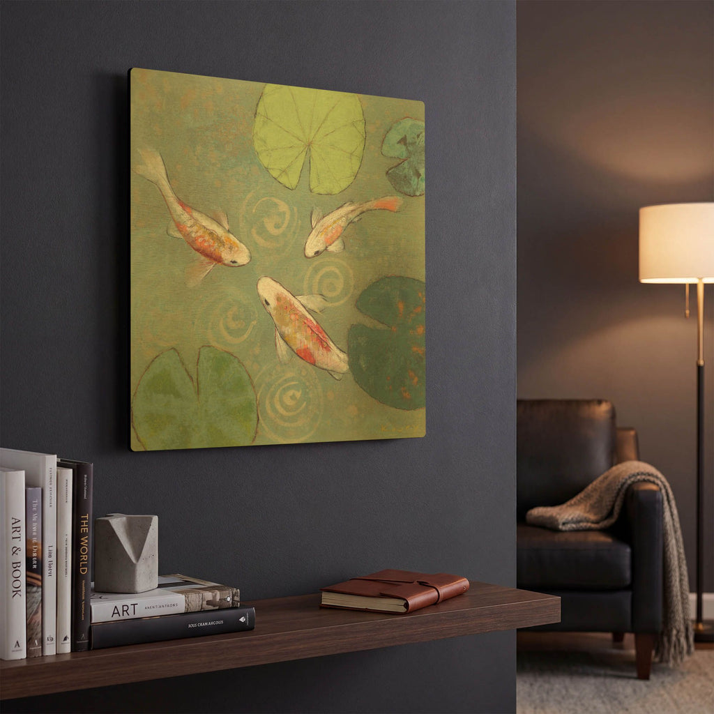 'Floating Motion I' By Aleah Koury Gold Metal Wall Art