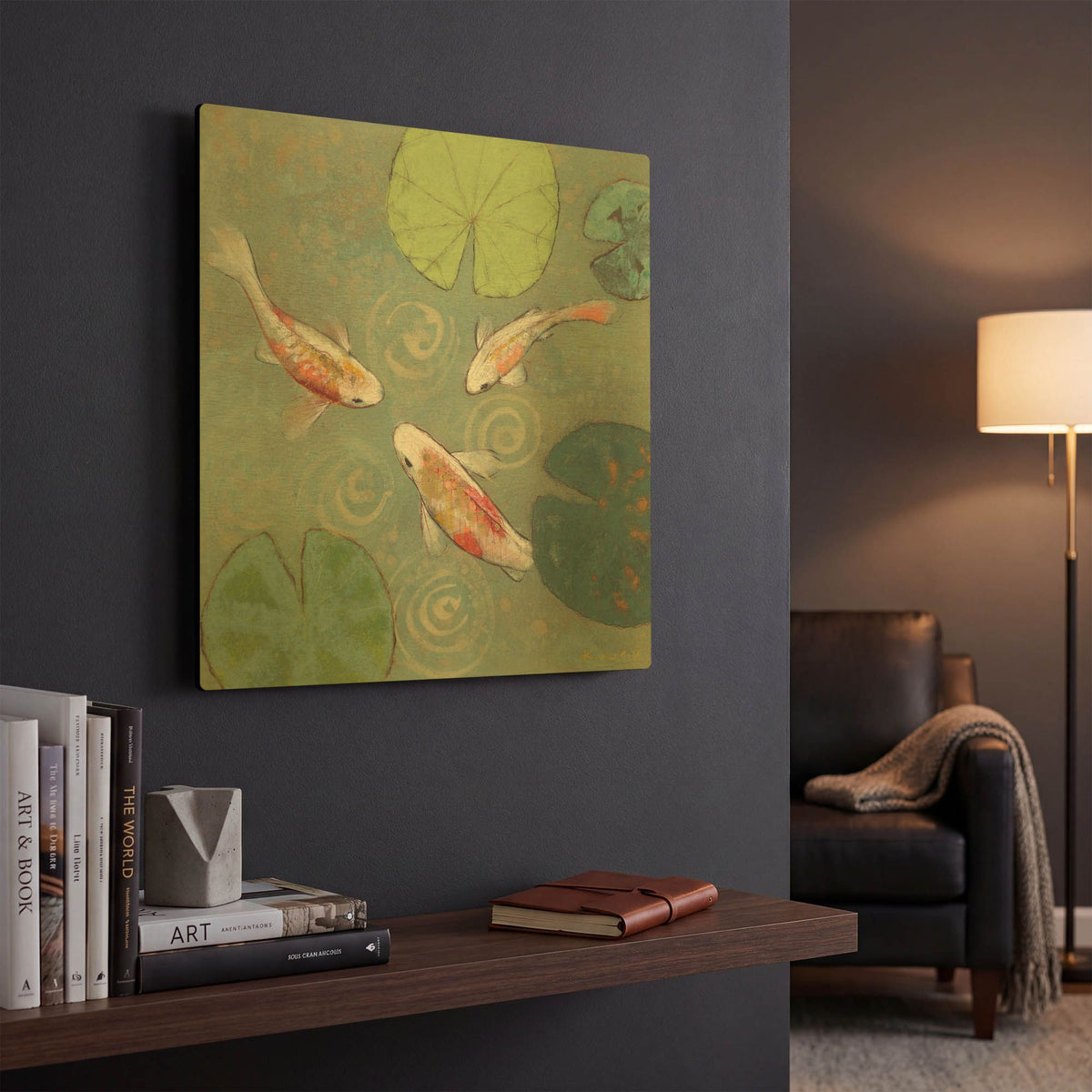 'Floating Motion I' By Aleah Koury Gold Metal Wall Art