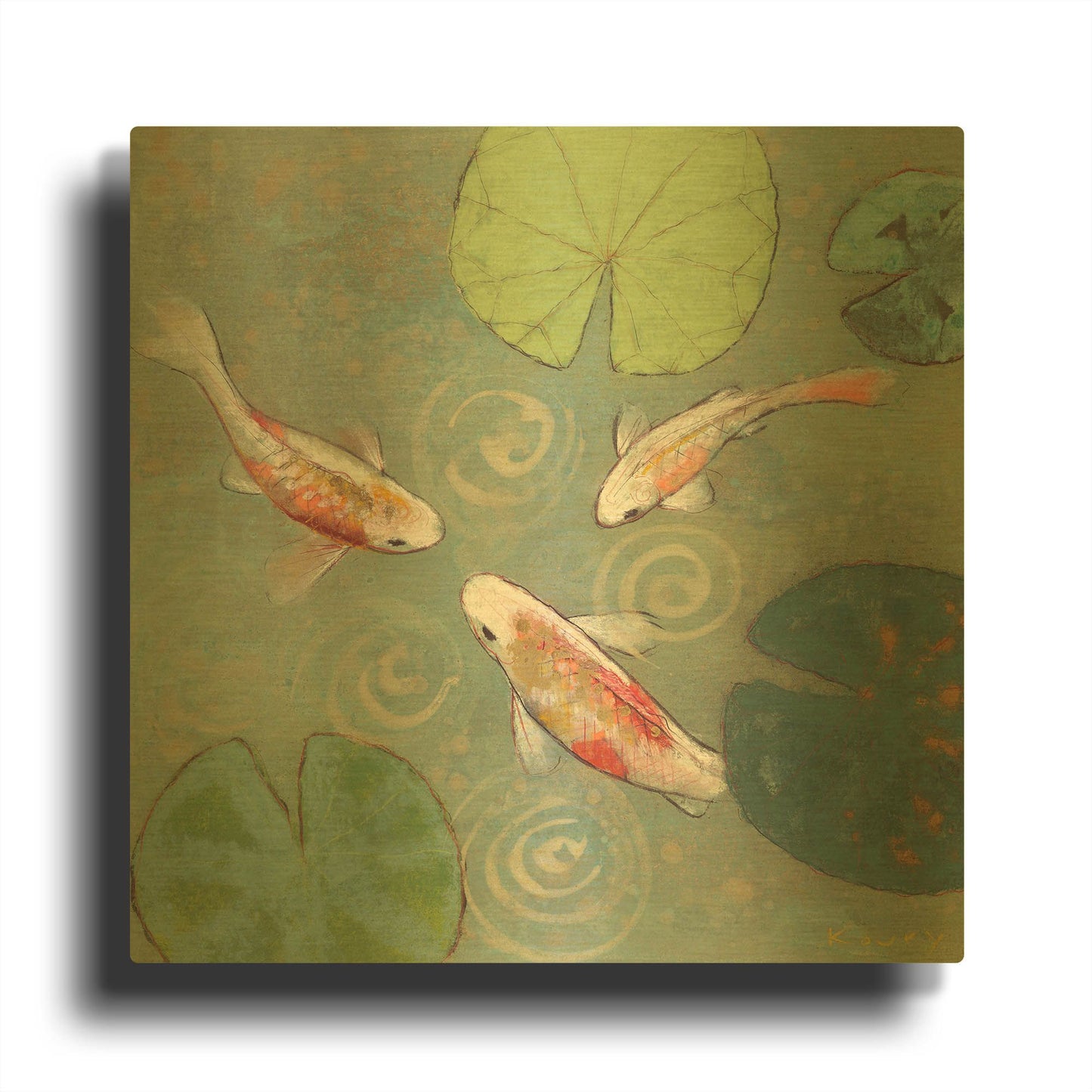 'Floating Motion I' By Aleah Koury Gold Metal Wall Art