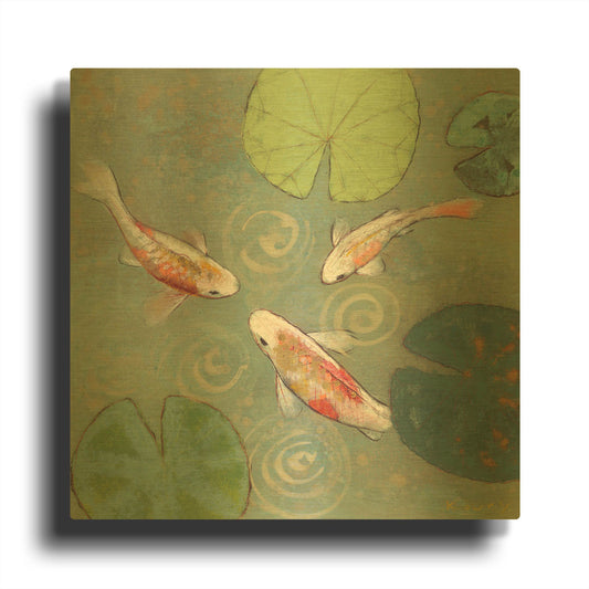 'Floating Motion I' By Aleah Koury Gold Metal Wall Art