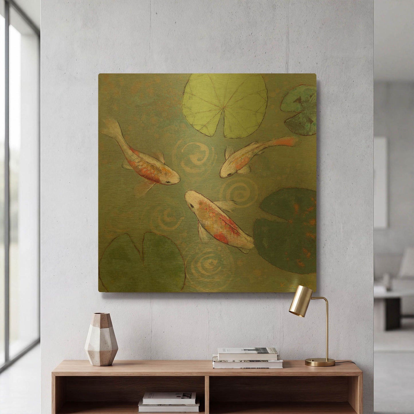 'Floating Motion I' By Aleah Koury Gold Metal Wall Art
