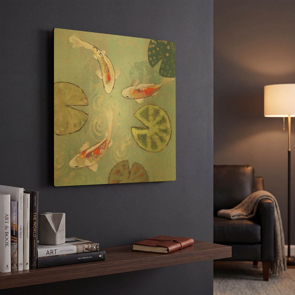 'Floating Motion II' By Aleah Koury Gold Metal Wall Art