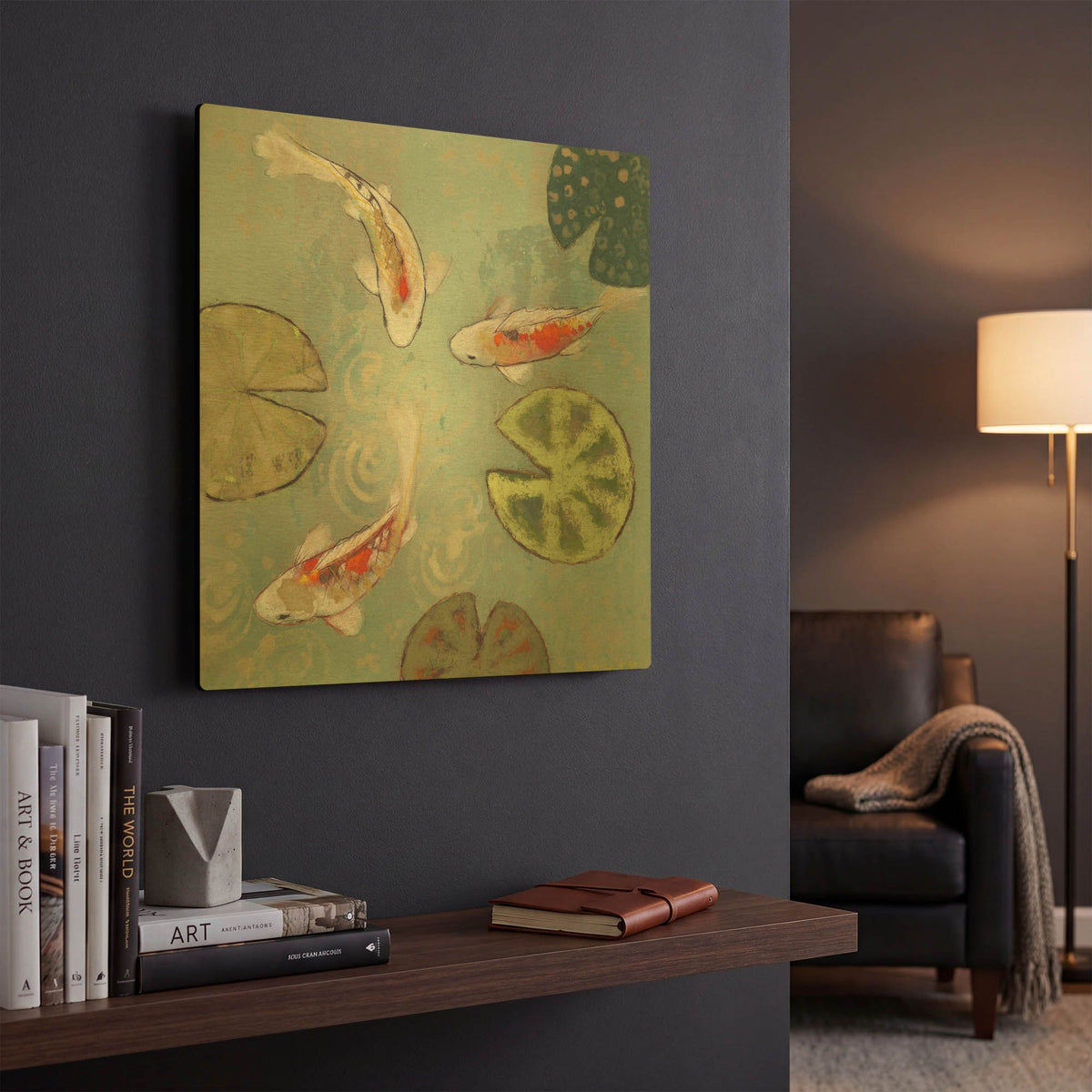 'Floating Motion II' By Aleah Koury Gold Metal Wall Art