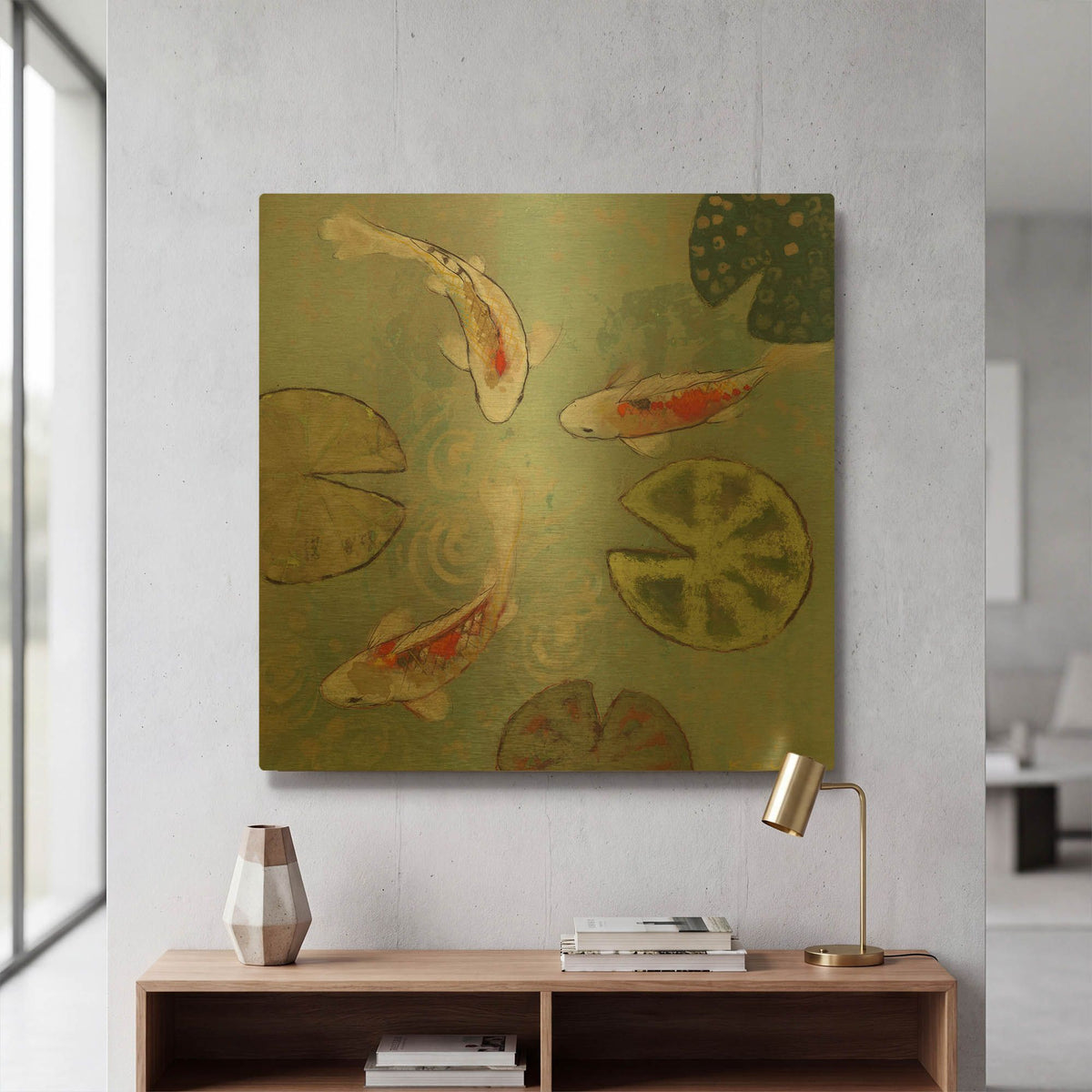 'Floating Motion II' By Aleah Koury Gold Metal Wall Art