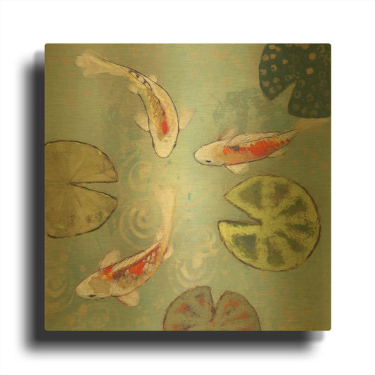 'Floating Motion II' By Aleah Koury Gold Metal Wall Art