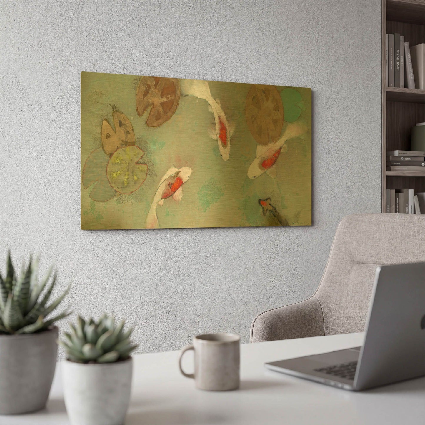 'Floating Motion III' By Aleah Koury Gold Metal Wall Art
