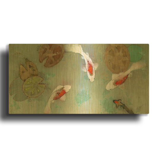 'Floating Motion III' By Aleah Koury Gold Metal Wall Art