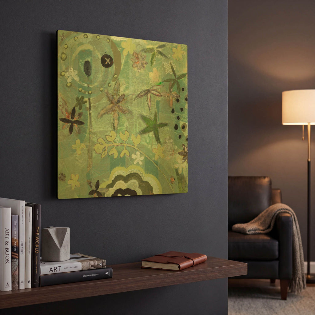 'Floral Fantasies 1' By Aleah Koury Gold Metal Wall Art