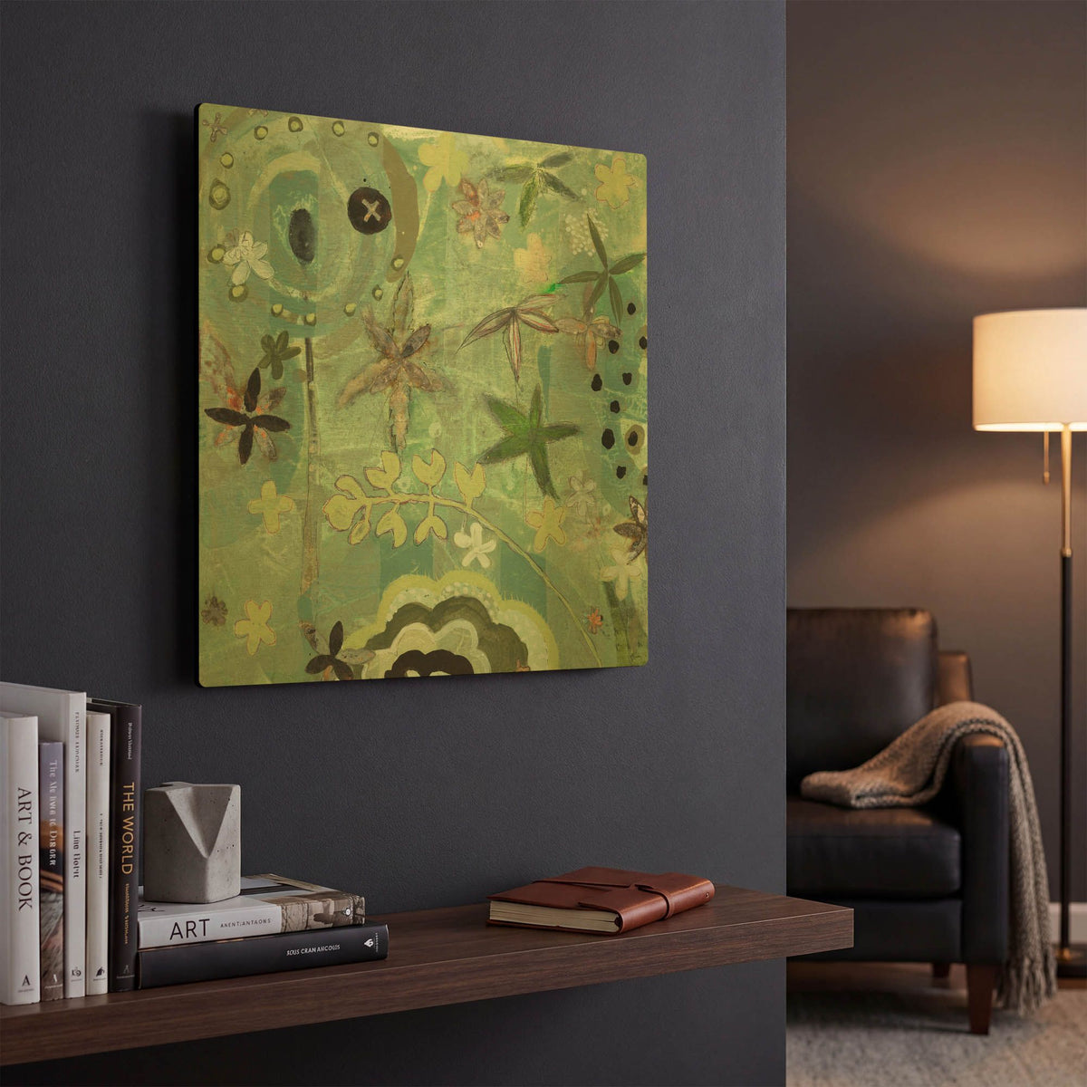 'Floral Fantasies 1' By Aleah Koury Gold Metal Wall Art