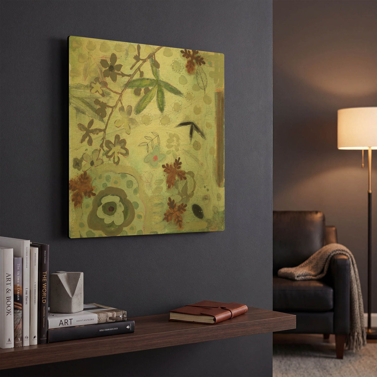 'Floral Fantasies 3' By Aleah Koury Gold Metal Wall Art