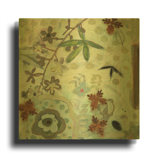 'Floral Fantasies 3' By Aleah Koury Gold Metal Wall Art