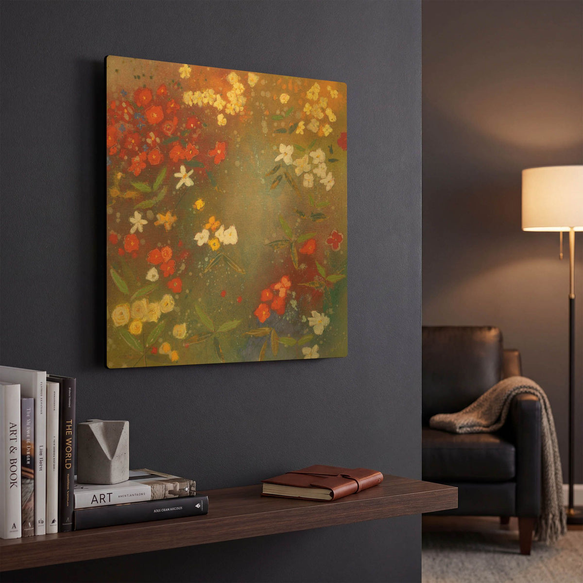 'Gardens in the Mist IV' By Aleah Koury Gold Metal Wall Art