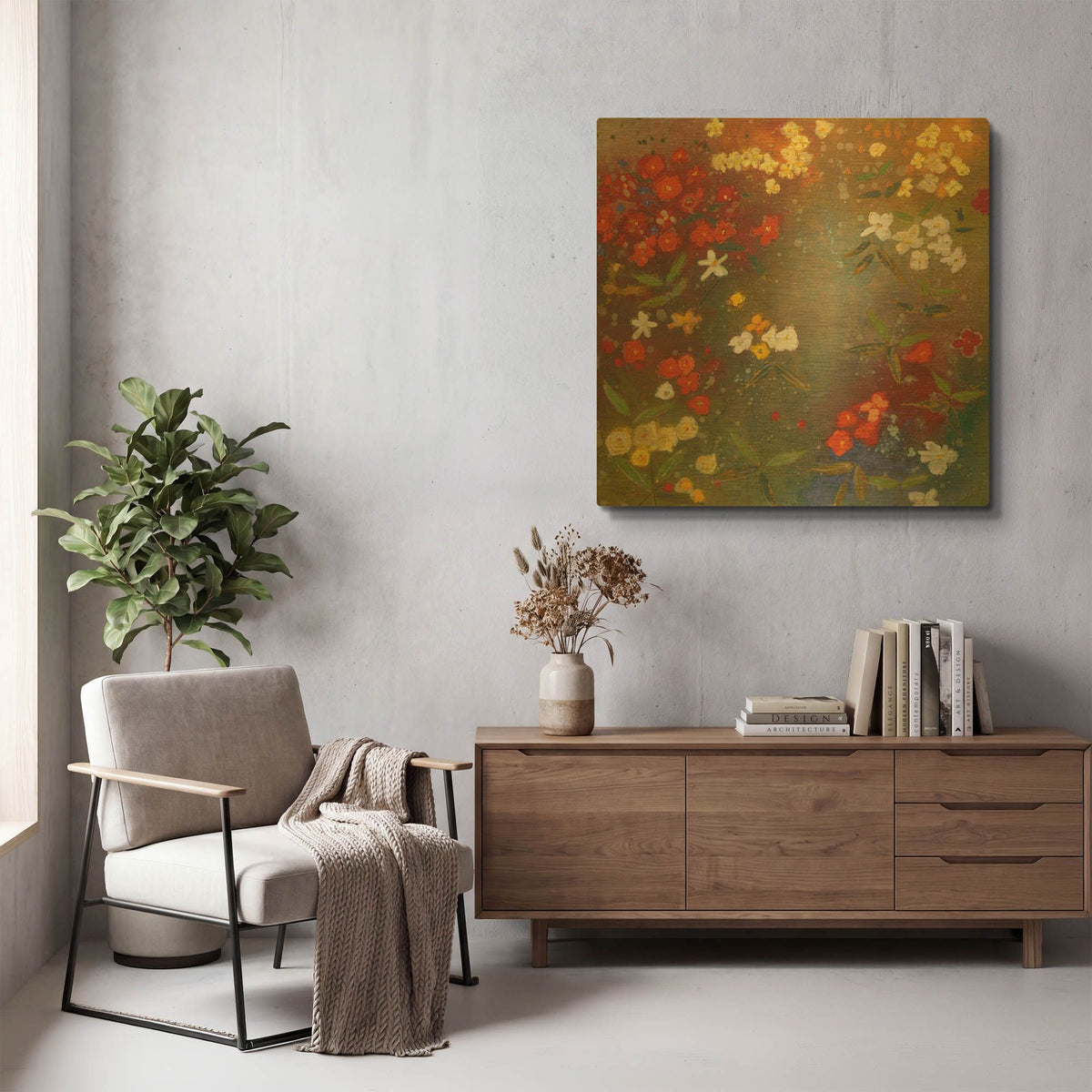 'Gardens in the Mist IV' By Aleah Koury Gold Metal Wall Art