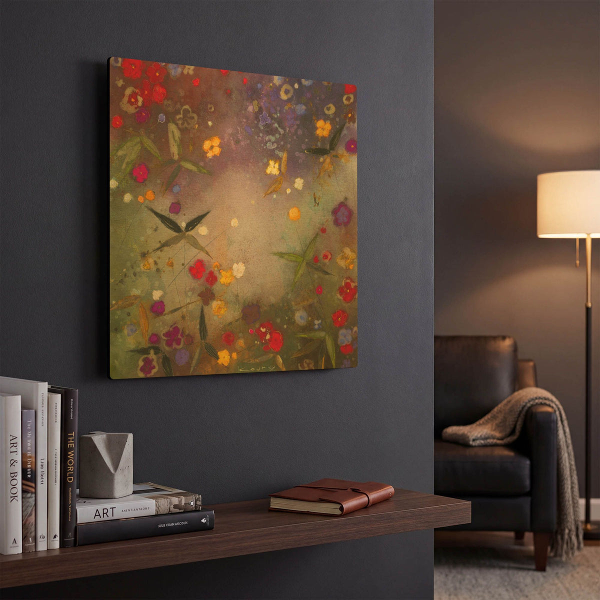 'Gardens in the Mist V' By Aleah Koury Gold Metal Wall Art