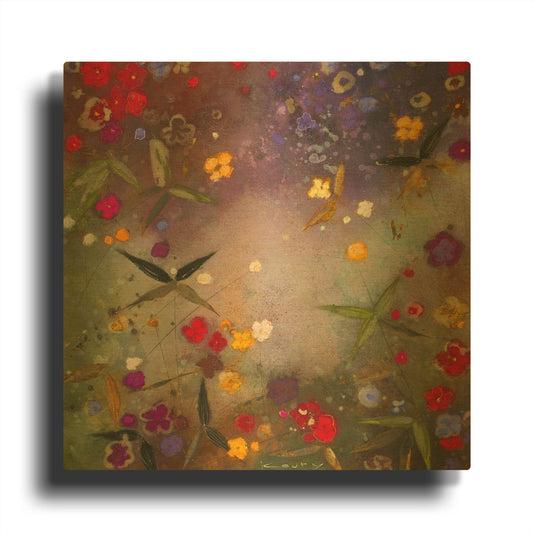 'Gardens in the Mist V' By Aleah Koury Gold Metal Wall Art