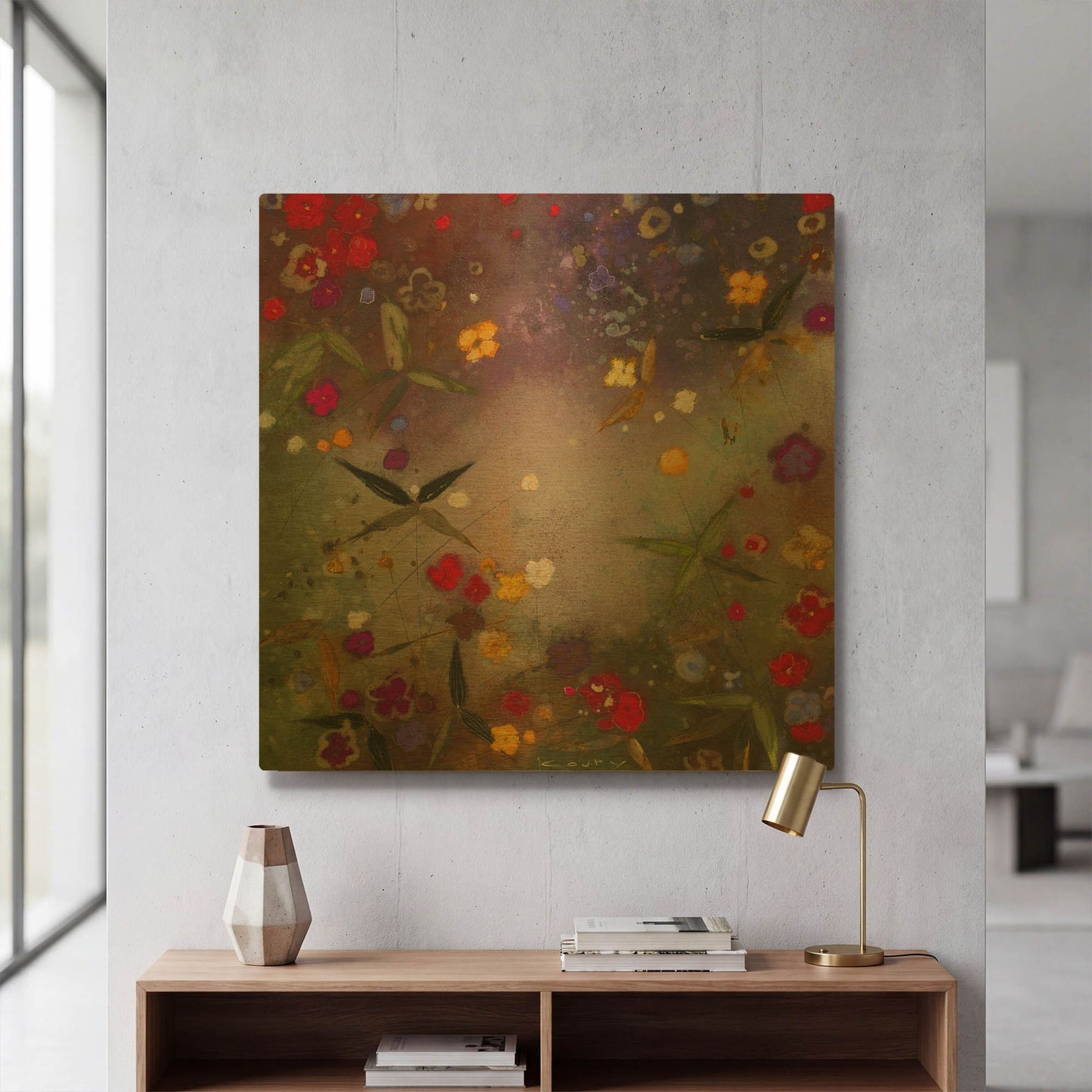 'Gardens in the Mist V' By Aleah Koury Gold Metal Wall Art