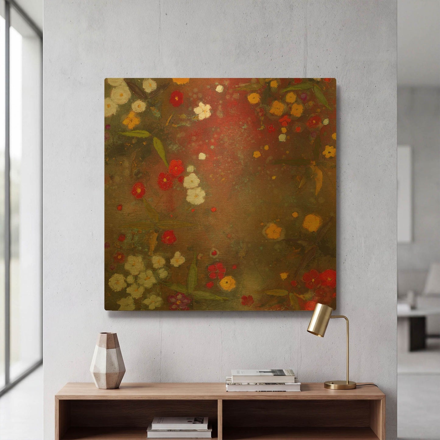 'Gardens in the Mist VI' By Aleah Koury Gold Metal Wall Art