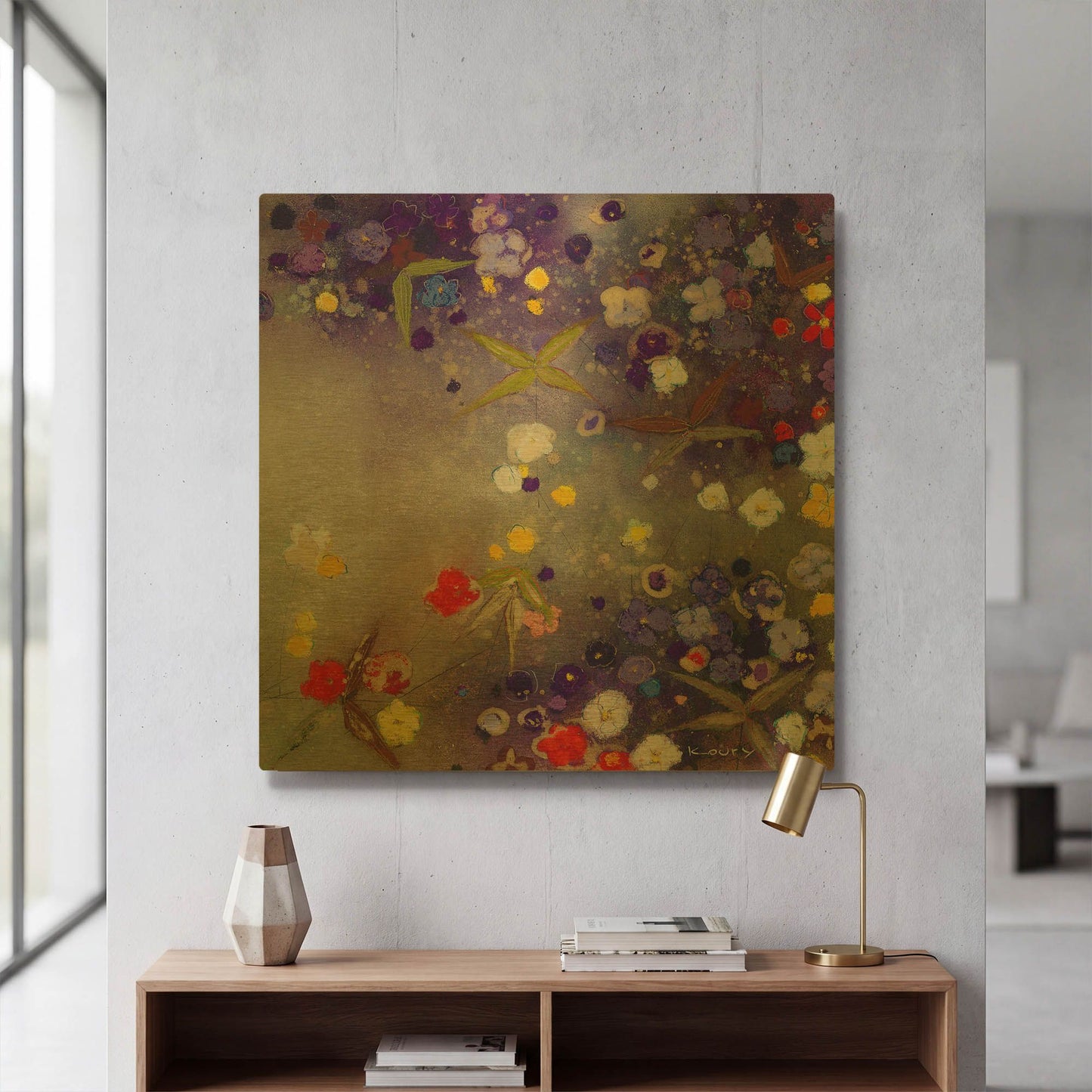 'Gardens in the Mist X' By Aleah Koury Gold Metal Wall Art