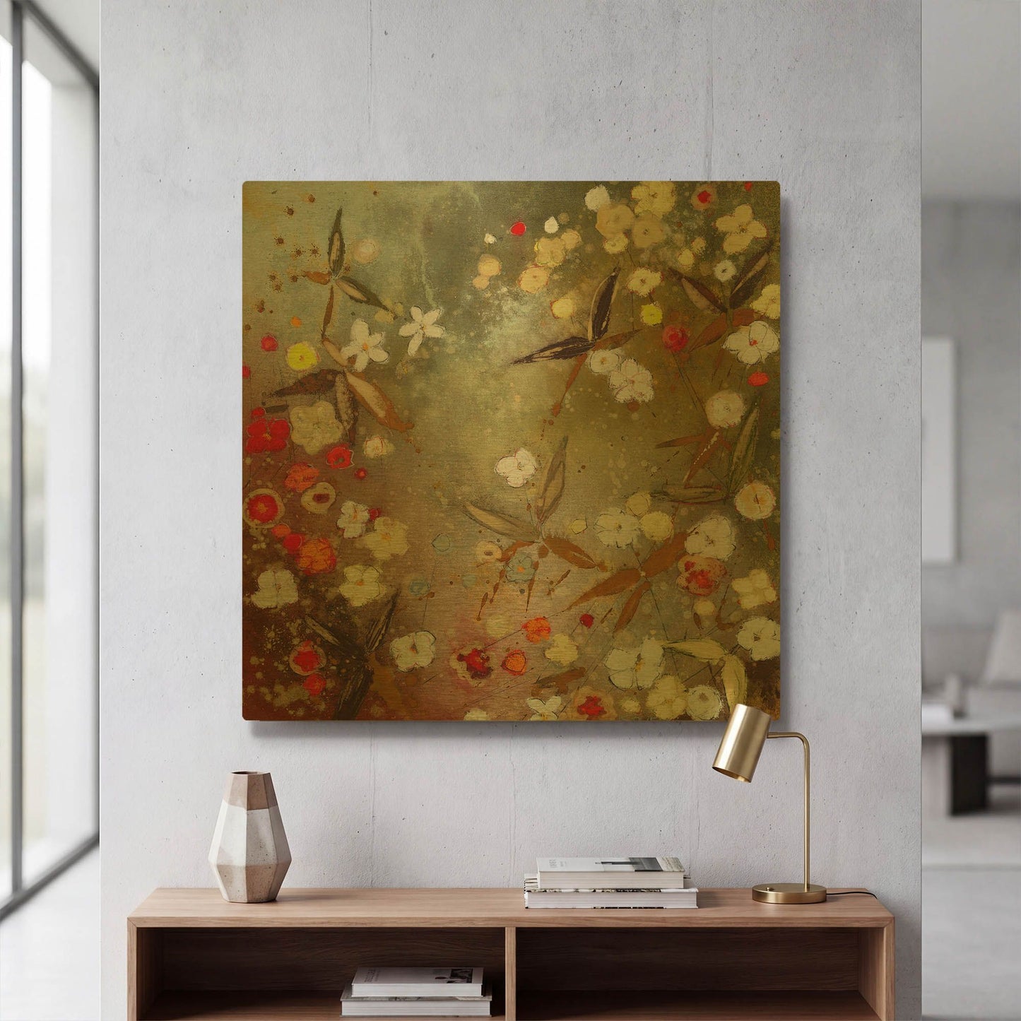 'Gardens in the Mist XIII' By Aleah Koury Gold Metal Wall Art
