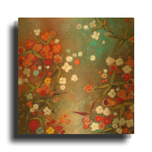 'Gardens in the Mist XIV' By Aleah Koury Gold Metal Wall Art