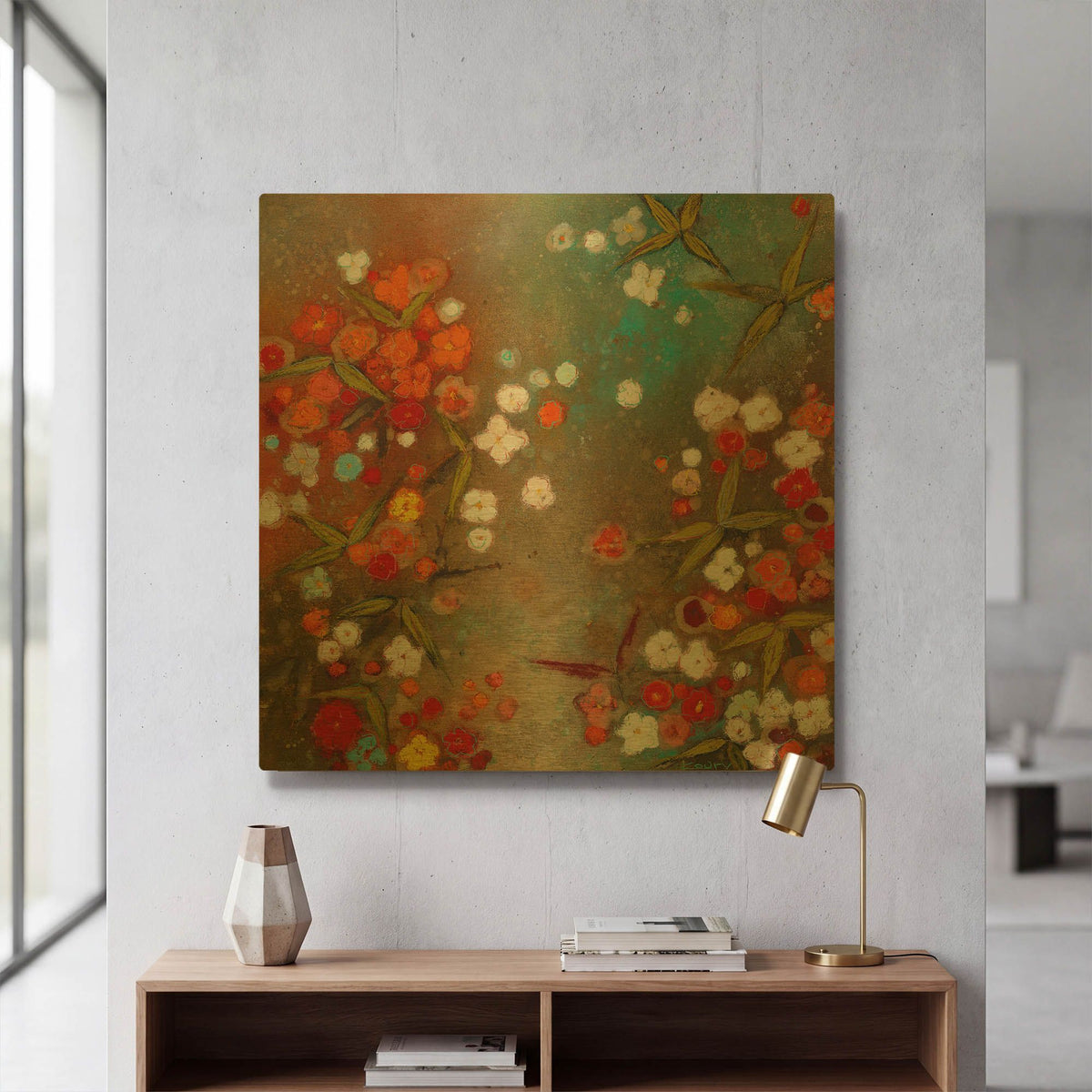 'Gardens in the Mist XIV' By Aleah Koury Gold Metal Wall Art