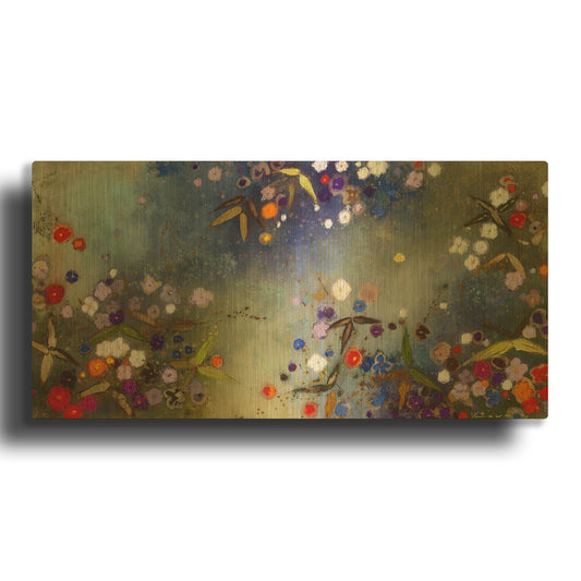 'Gardens in the Mist XV' By Aleah Koury Gold Metal Wall Art