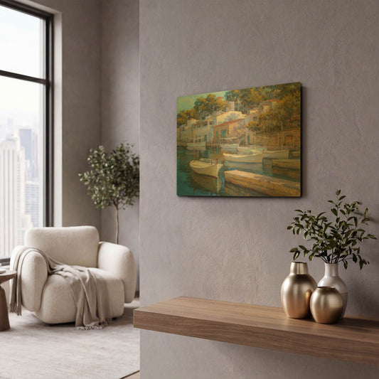 'Cala Figuera 24' By Alex Hook Krioutchkov Gold Metal Wall Art
