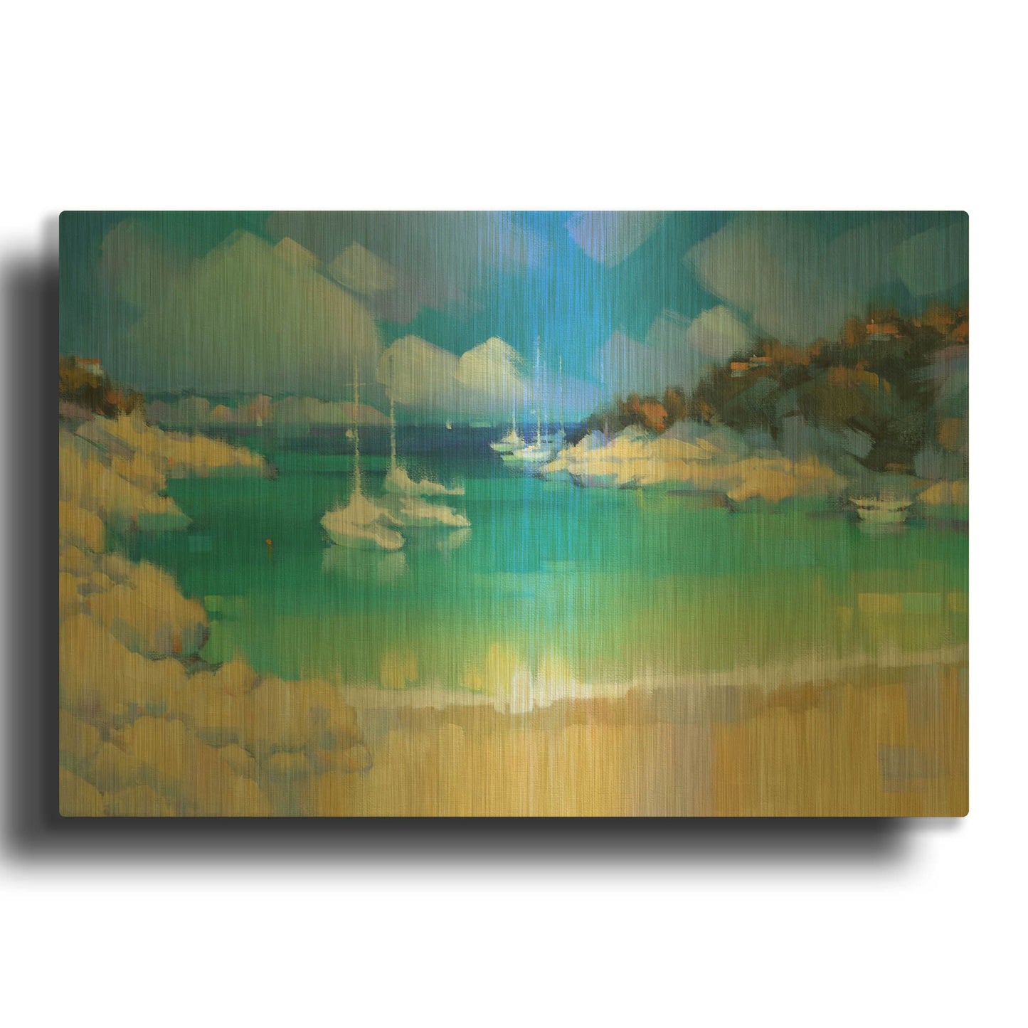'Cala Llombards IV' By Alex Hook Krioutchkov Gold Metal Wall Art
