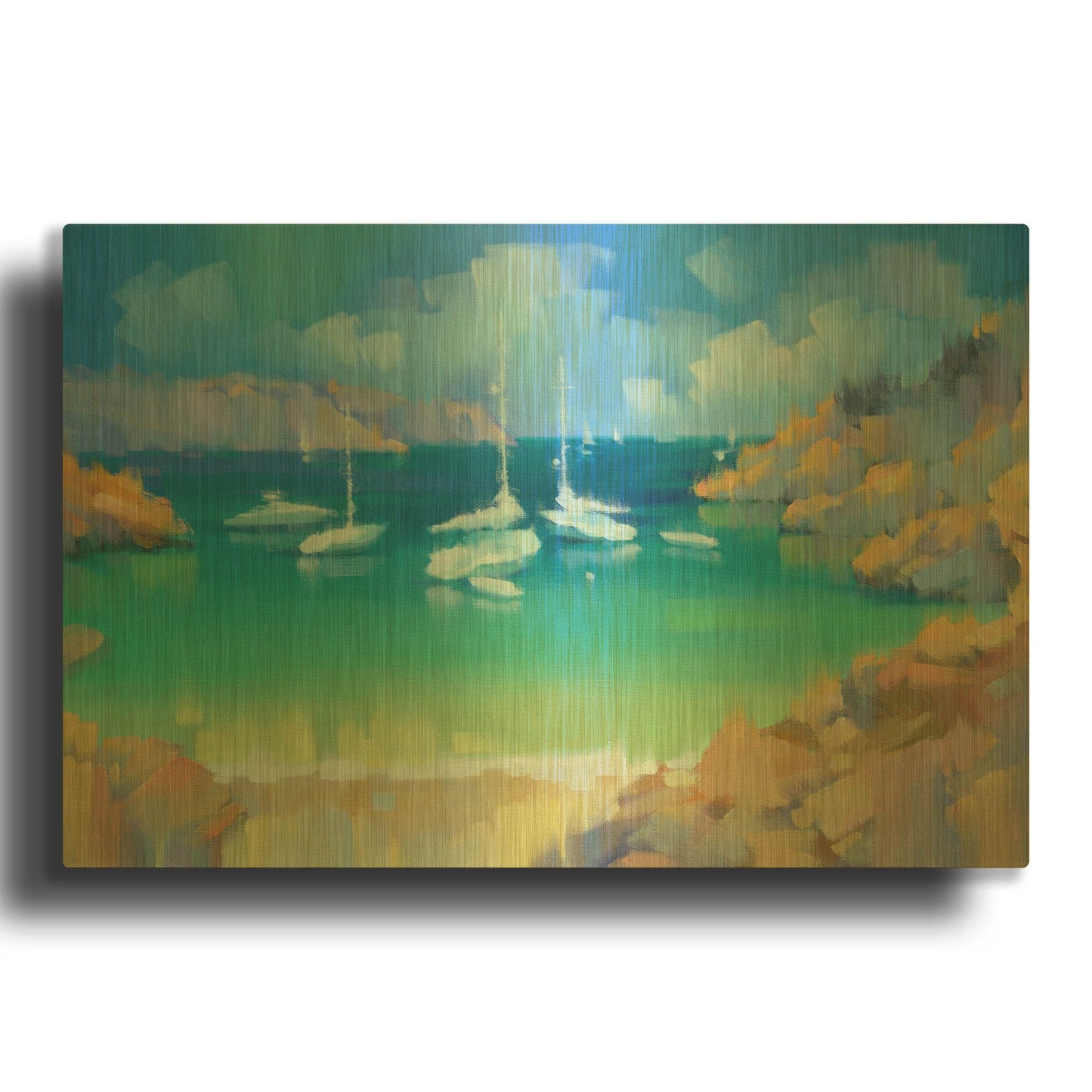 'Cala Llombards VI' By Alex Hook Krioutchkov Gold Metal Wall Art