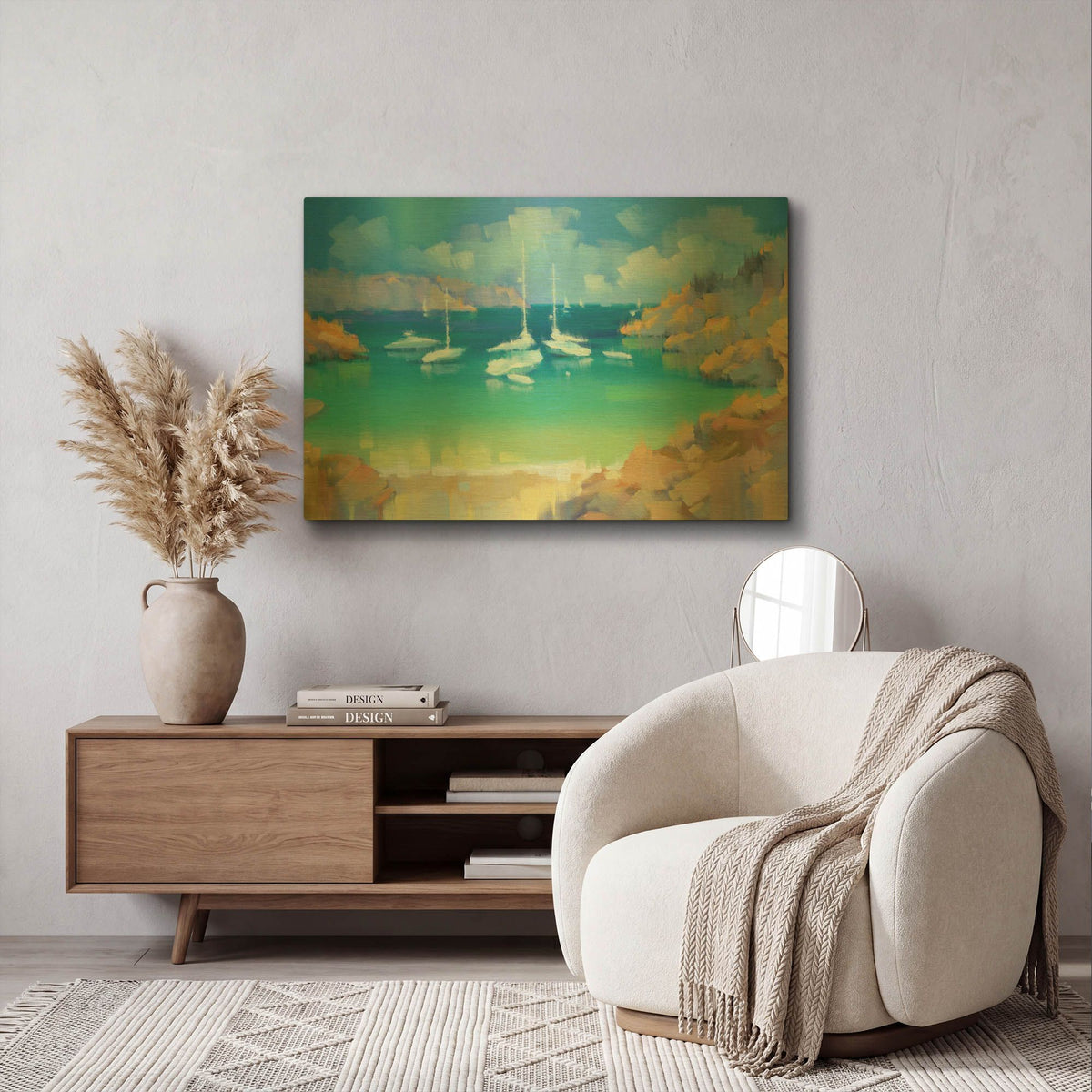 'Cala Llombards VI' By Alex Hook Krioutchkov Gold Metal Wall Art