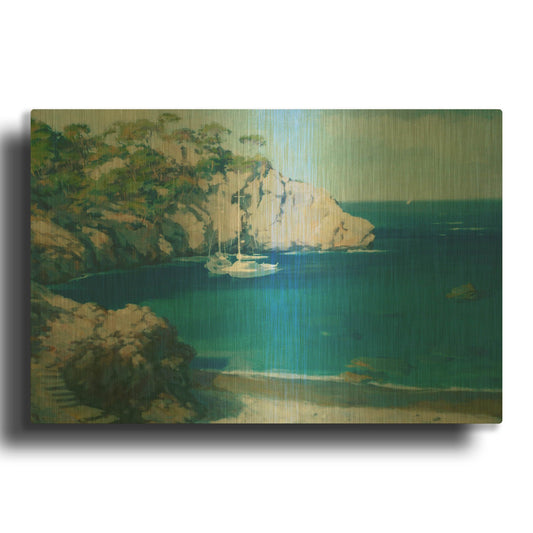 'Cala Secreta' By Alex Hook Krioutchkov Gold Metal Wall Art