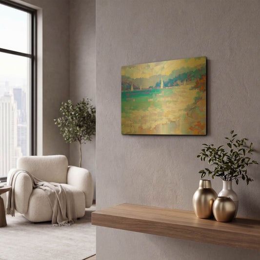 'Mediterraneo' By Alex Hook Krioutchkov Gold Metal Wall Art