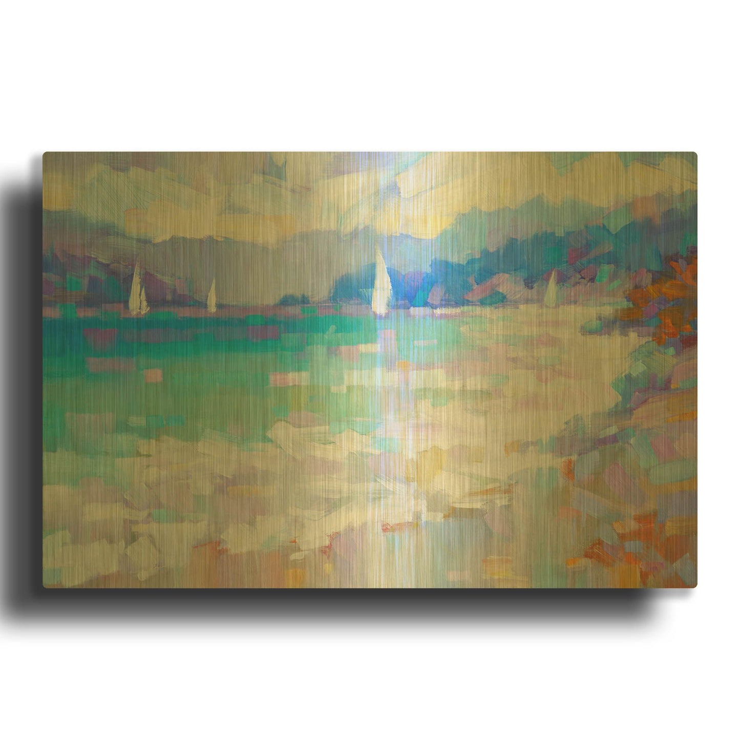 'Mediterraneo' By Alex Hook Krioutchkov Gold Metal Wall Art