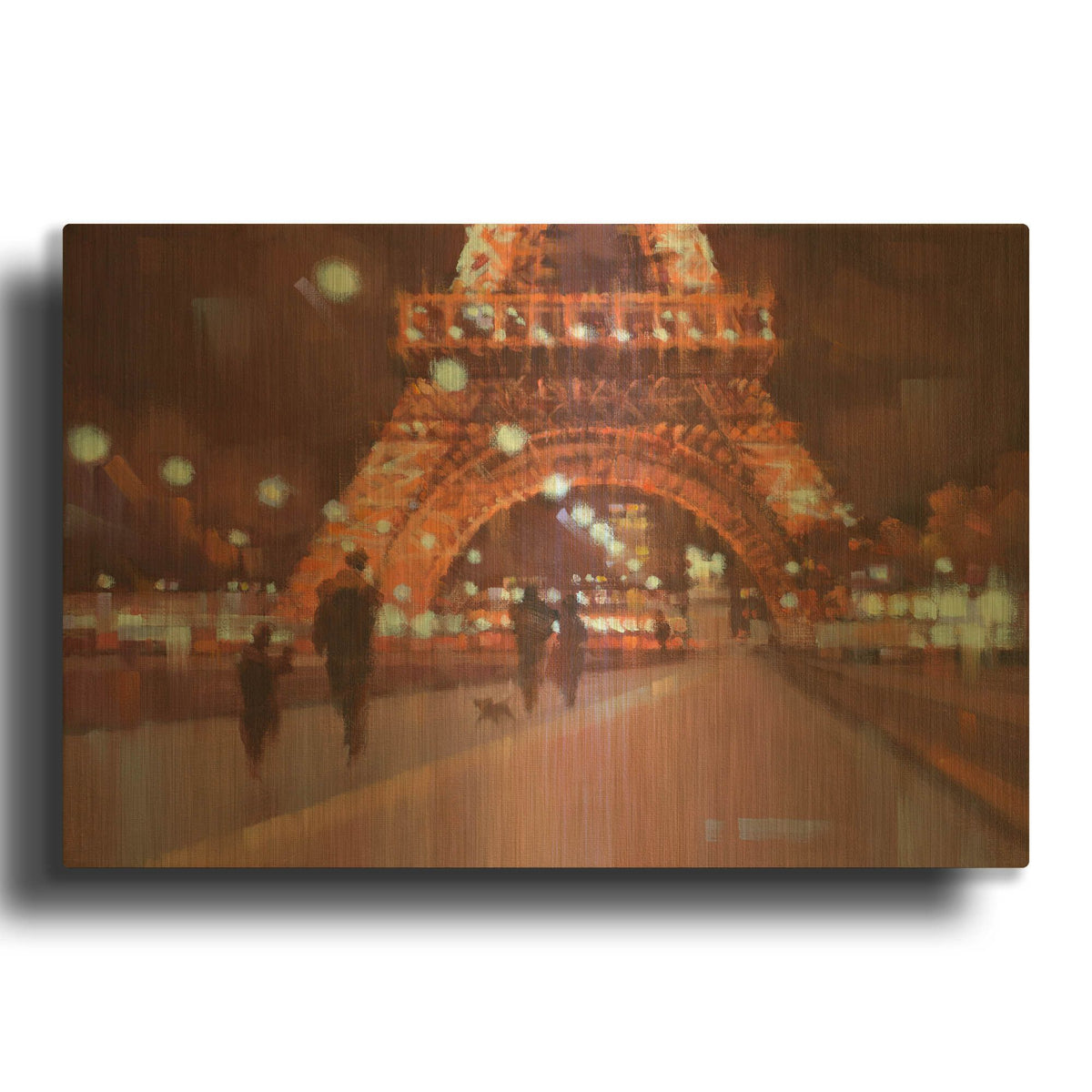 'Paris at Night' By Alex Hook Krioutchkov Gold Metal Wall Art