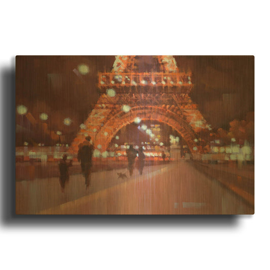 'Paris at Night' By Alex Hook Krioutchkov Gold Metal Wall Art