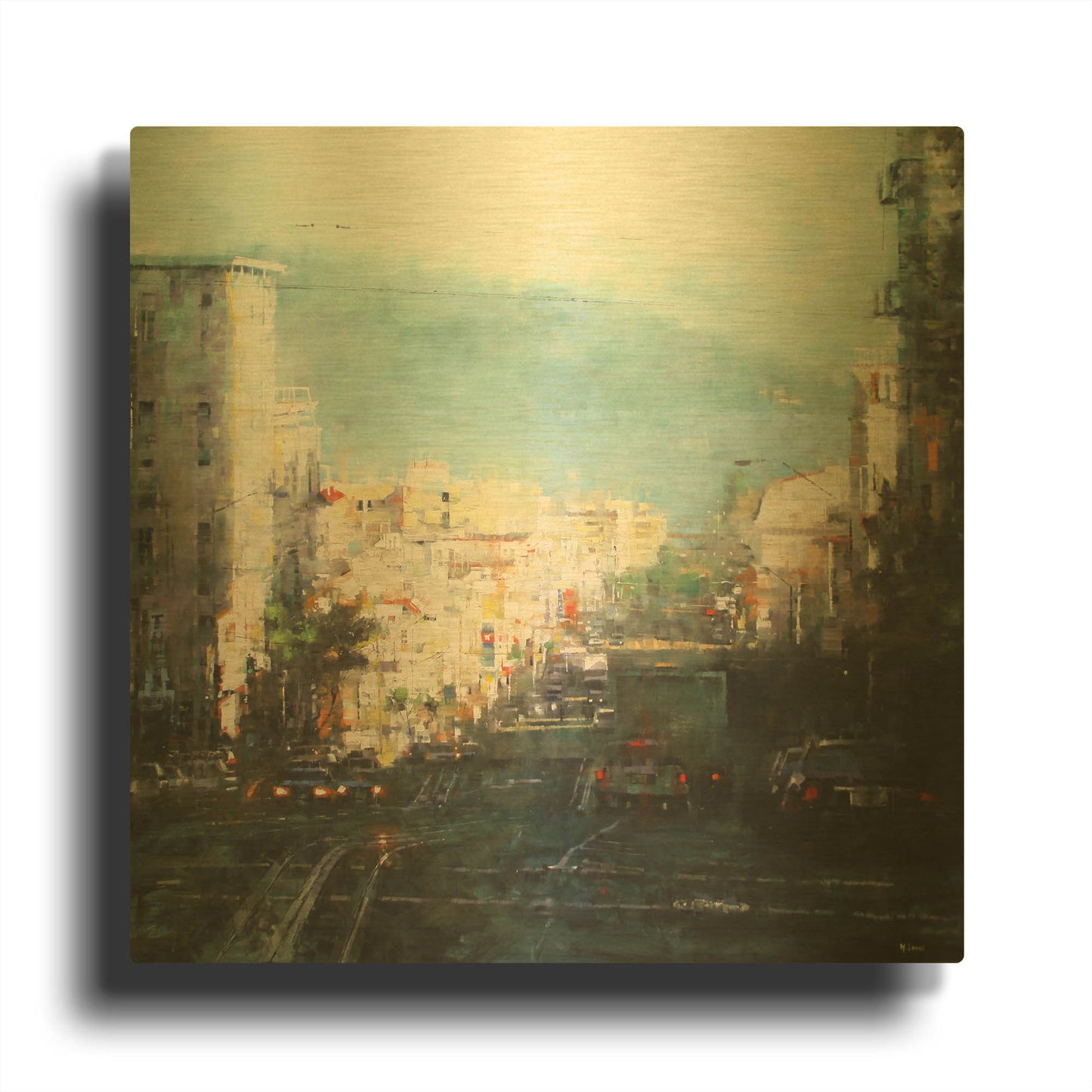 'Bay Mist' By Mark Lague Gold Metal Wall Art