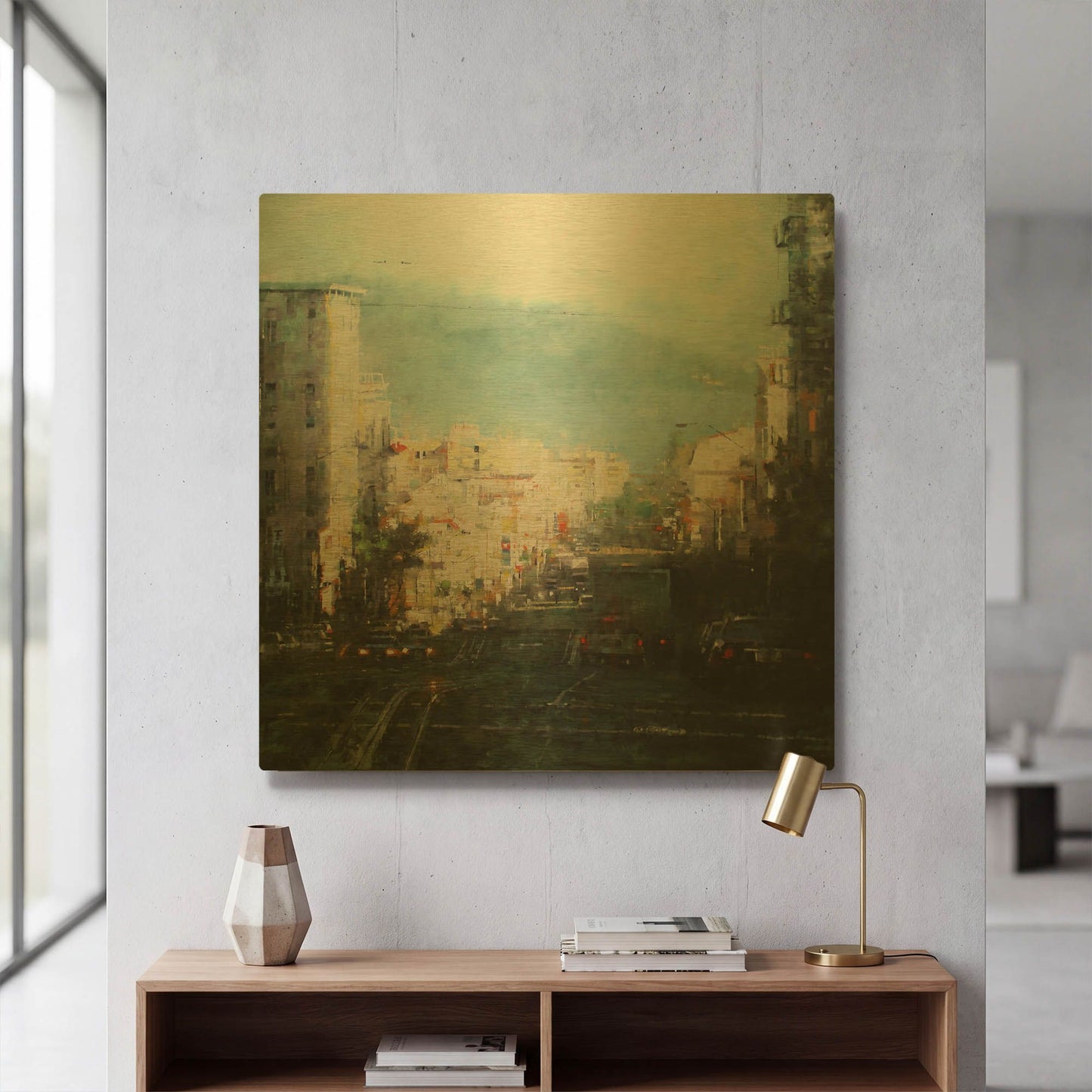 'Bay Mist' By Mark Lague Gold Metal Wall Art