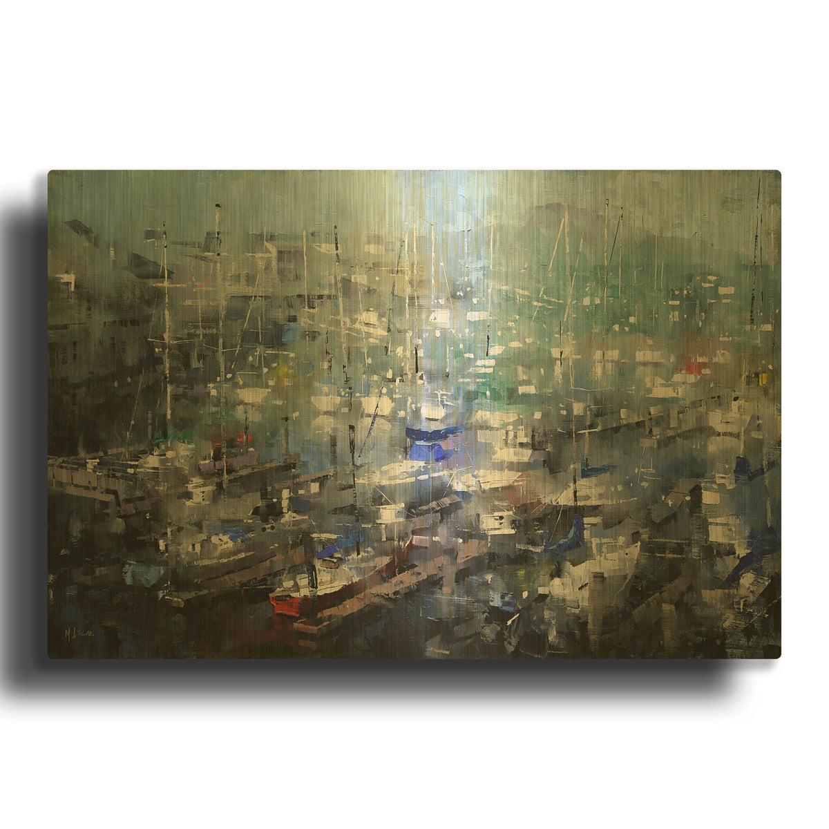 'Fisherman’s Wharf' By Mark Lague Gold Metal Wall Art
