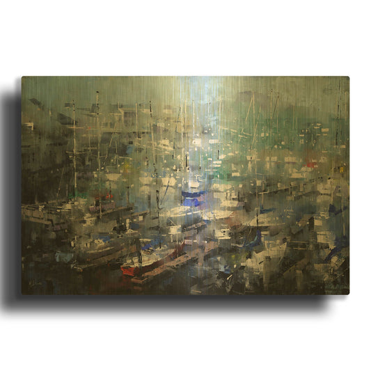 'Fisherman’s Wharf' By Mark Lague Gold Metal Wall Art