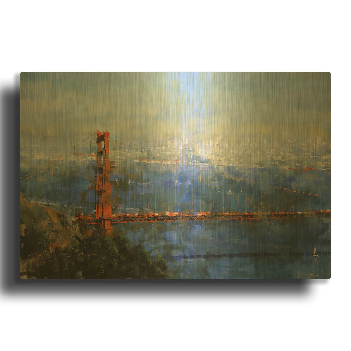 'Golden Gate Afternoon' By Mark Lague Gold Metal Wall Art