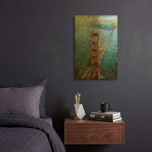 'Golden Gate Sun' By Mark Lague Gold Metal Wall Art