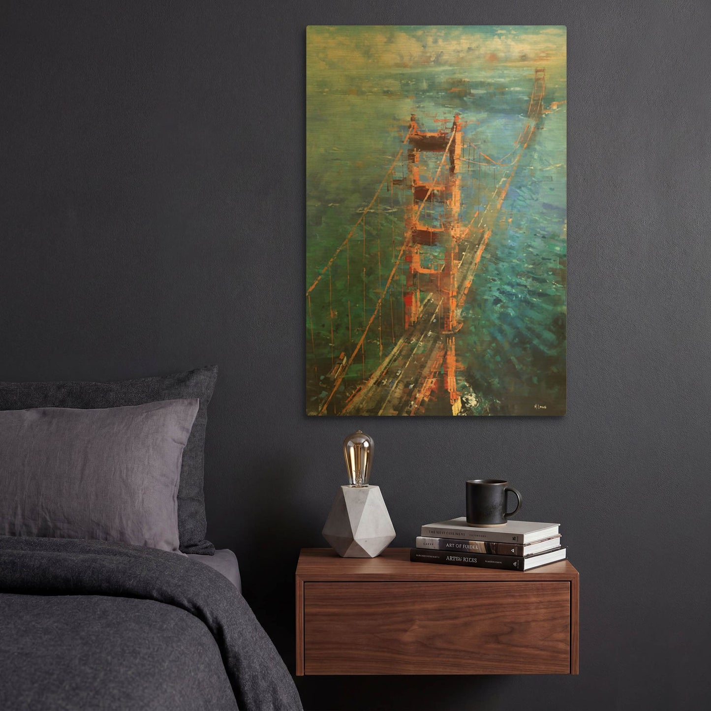 'Golden Gate Sun' By Mark Lague Gold Metal Wall Art