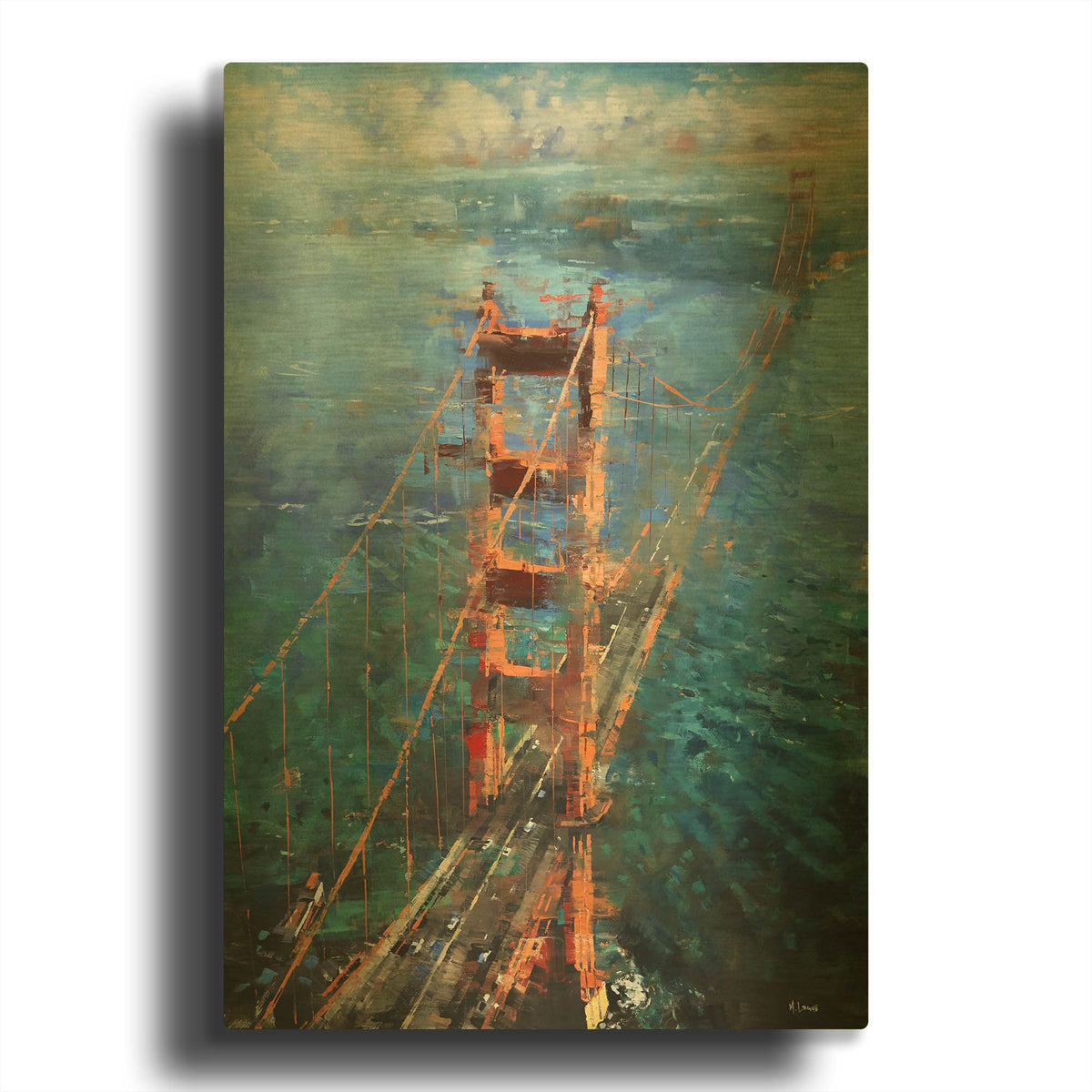 'Golden Gate Sun' By Mark Lague Gold Metal Wall Art