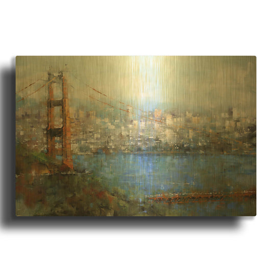 'Golden Gate Vista' By Mark Lague Gold Metal Wall Art